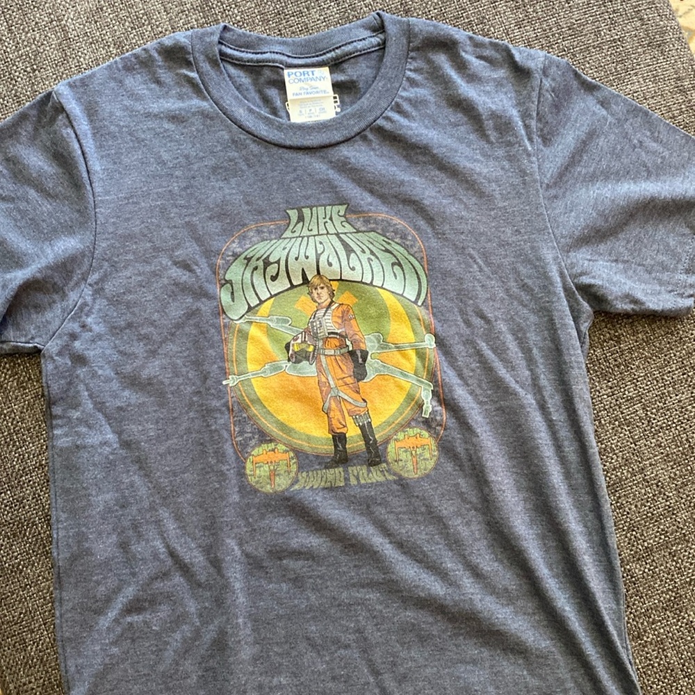 ⭐️ NWOT Youth Luke Skywalker Star Wars Graphic Tee, Unisex S, Blue X-Wing